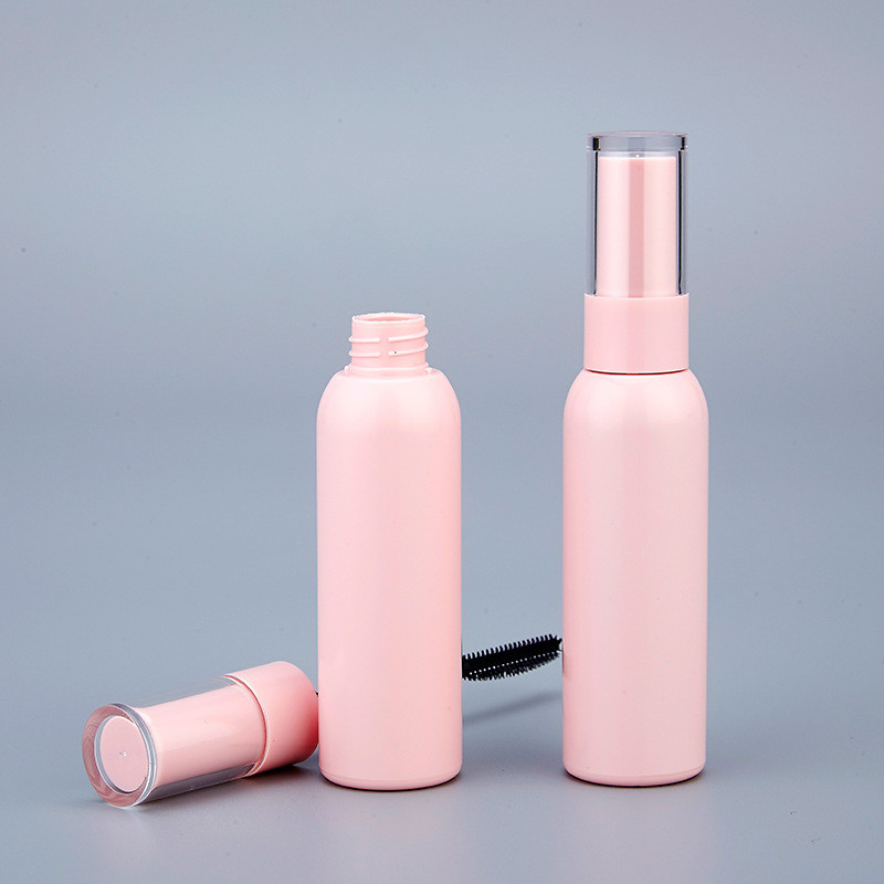 40ml Big Capacity Round Pink Plastic Mascara Tube ABS Pink Mascara Bottle
