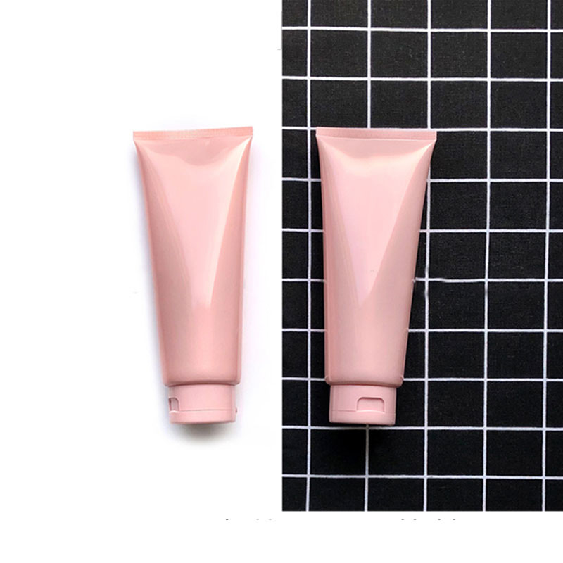 Flip Cap Screw Lid Pink Empty Plastic Lotion Squeeze Tubes 200g